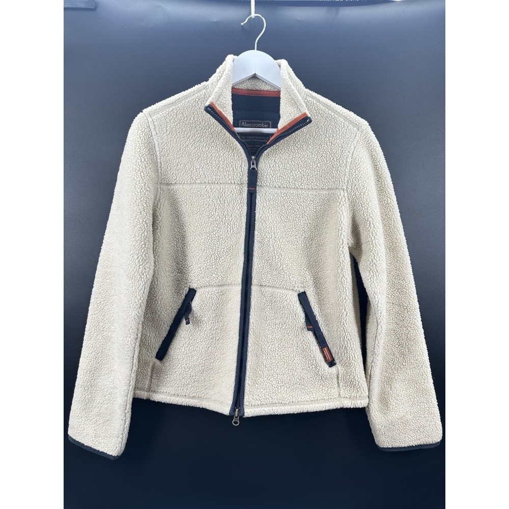 VTG Abercrombie & Fitch Men's Deep Pile‎ Sherpa Full Zip Jacket Y2K Size Large